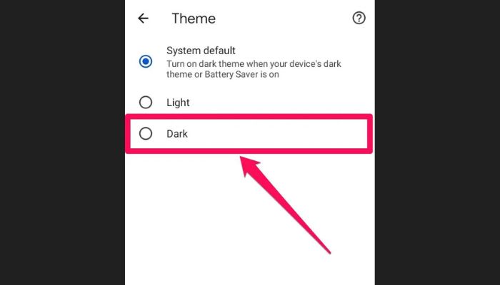 Mobile Dark Theme