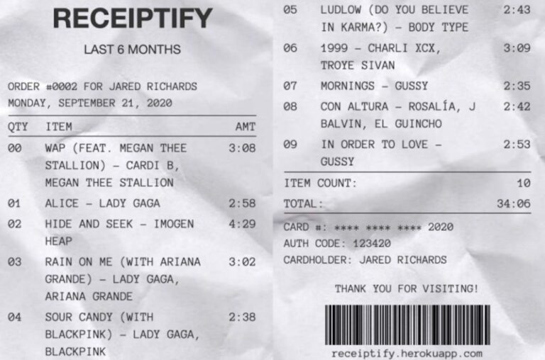 Spotify Receiptify How to Make Your Spotify Receipt?