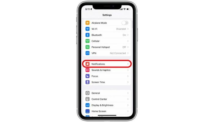 Notifications selection