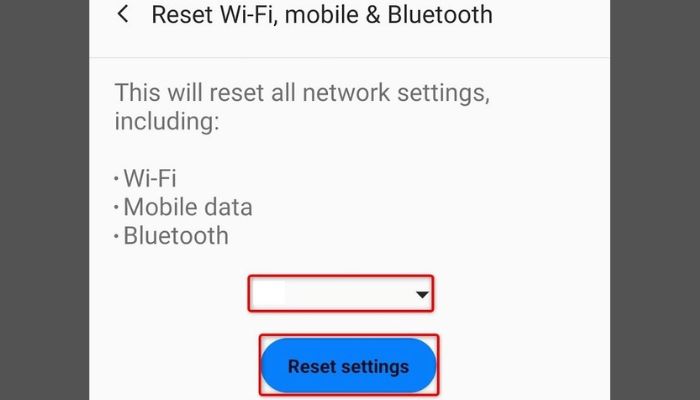 Reset Network Settings on Android