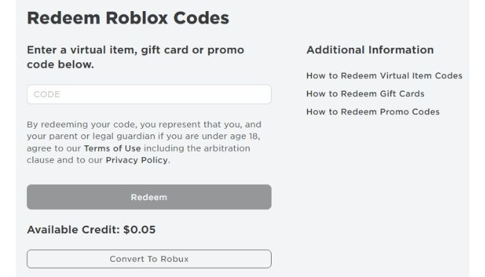 Roblox codes