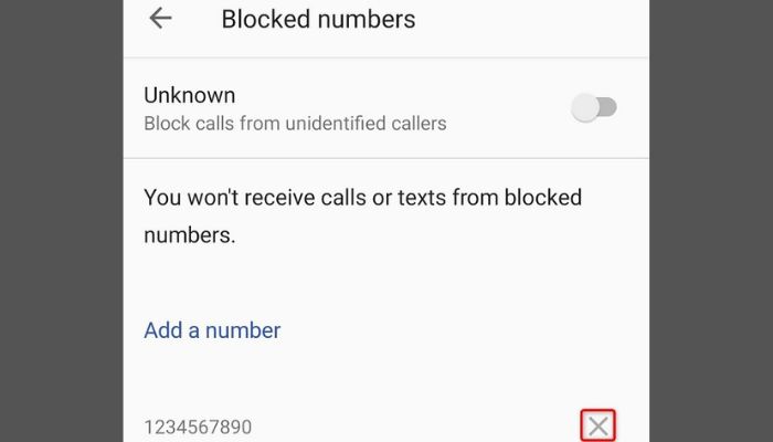 Unblock Number on Android