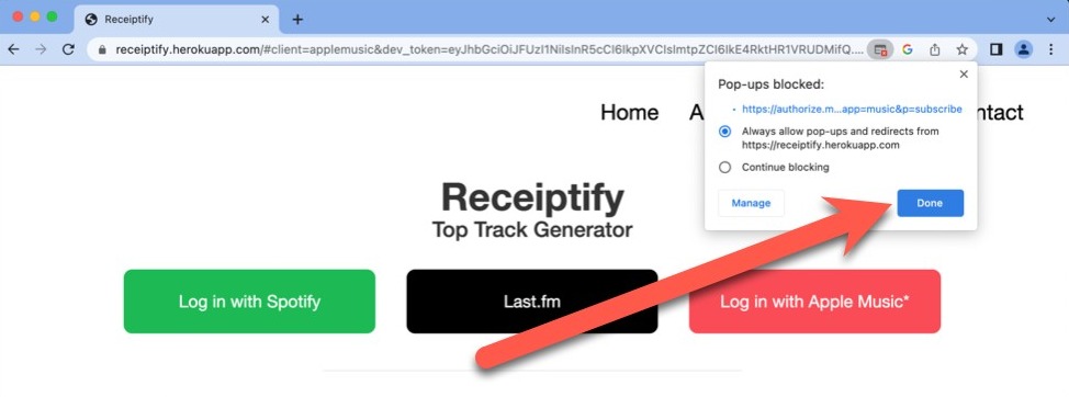 Fix Receiptify not working for Apple Music or Spotify