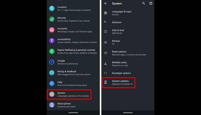 system updates available