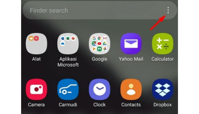 3 dot on app drawer
