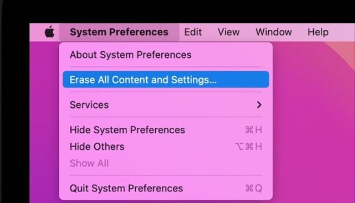Erase All Content Settings mac