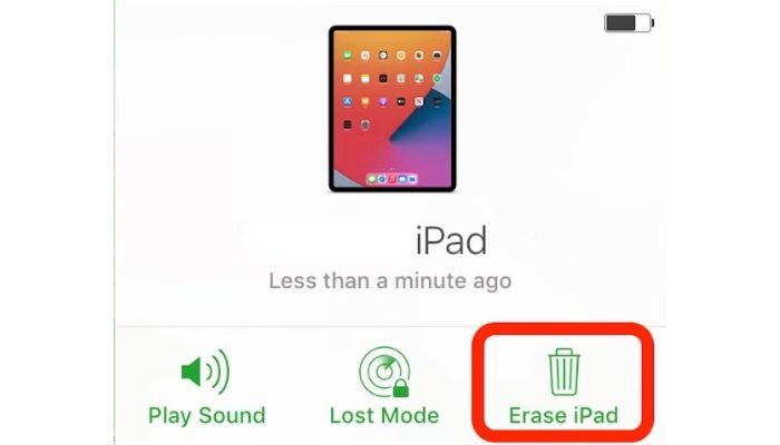 Erase iPad