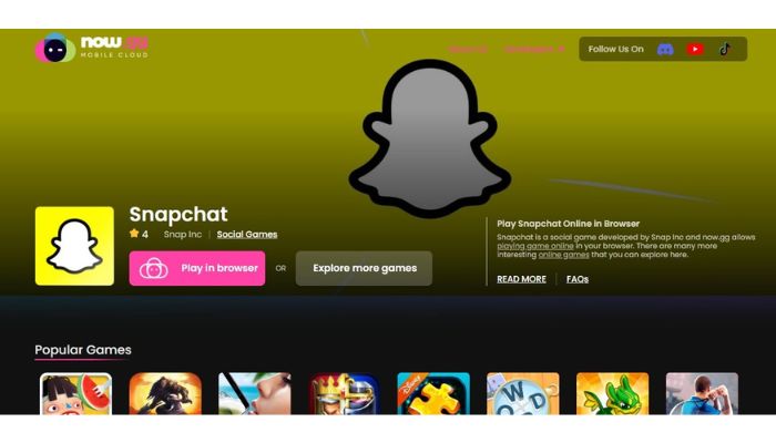 Snapchat on NowGG