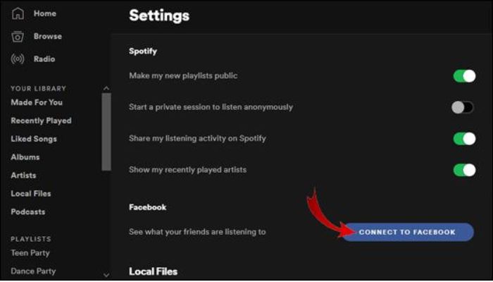 Spotify Connect To Facebook Desktop