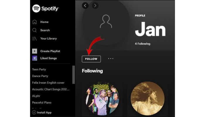 Spotify Friends Follow