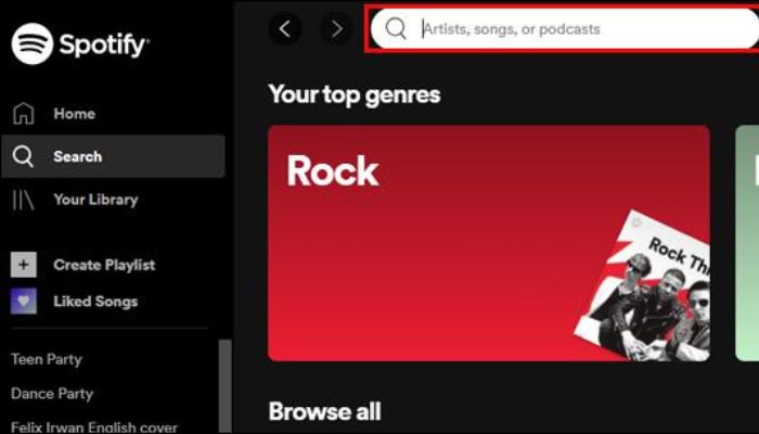 Spotify Search bar