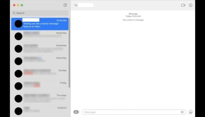 Unsend Message Notification