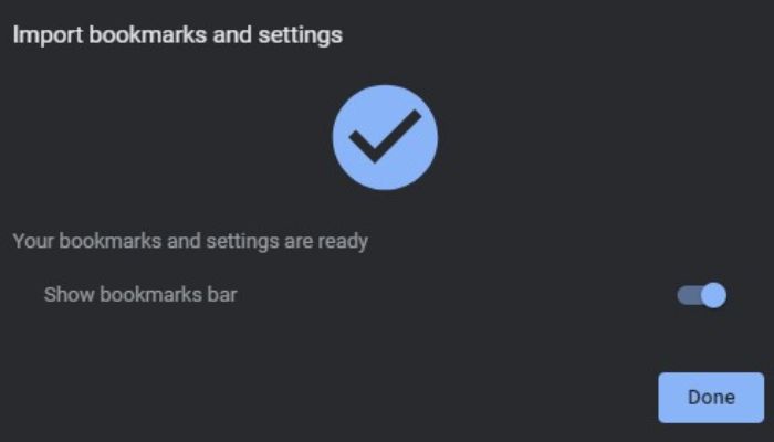 Chrome Bookmarks Imported