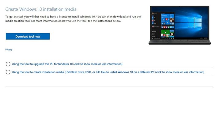 Download installation tool