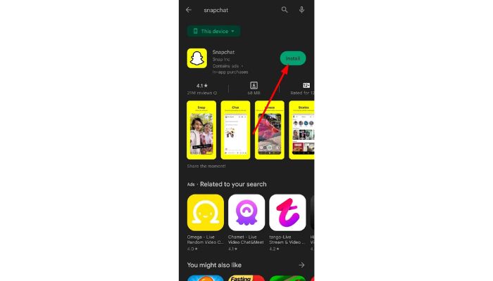 Snapchat Install