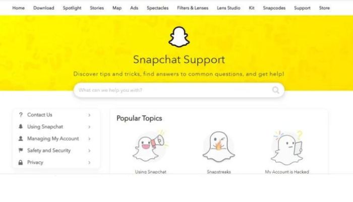 Snapchat support