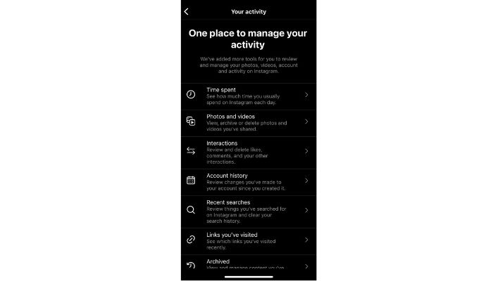 Your Activity Page