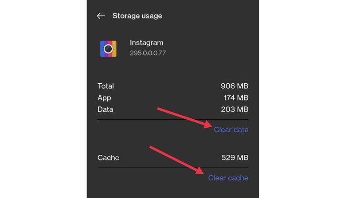 Clear Instagram Cache and Data