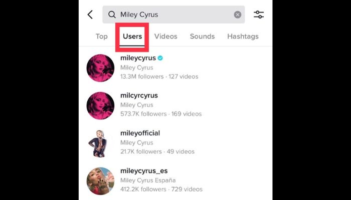 find tiktok user