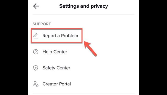 tiktok report a problem
