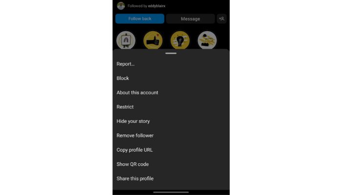block the user on instagram