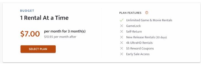 GameFly budget plan