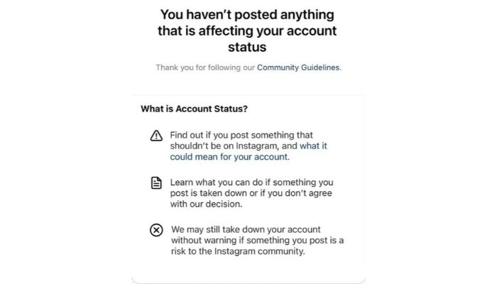 IG Account Status