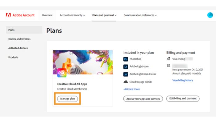 Manage plan
